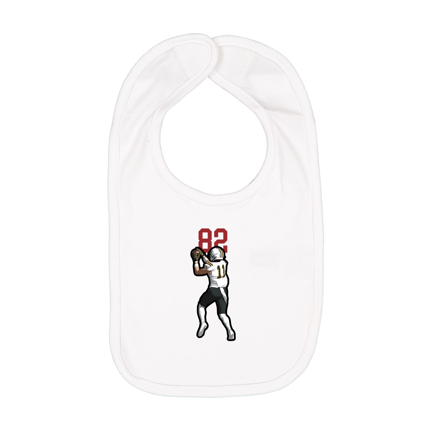 Infant Bib — Number Top in White