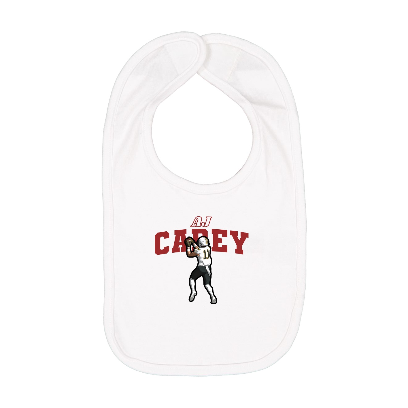 Infant Bib — Name Arch in White