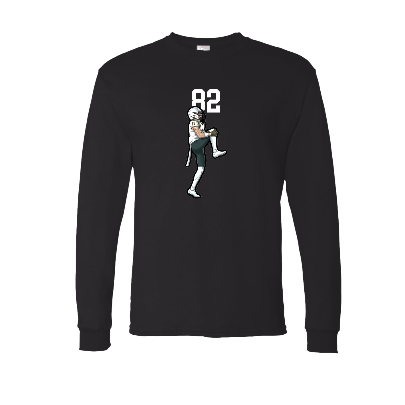 Long Sleeve Tee — Number Top in Black