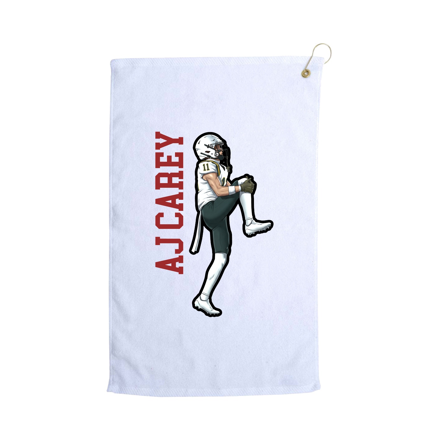 Golf Towel — Name Vertical in White