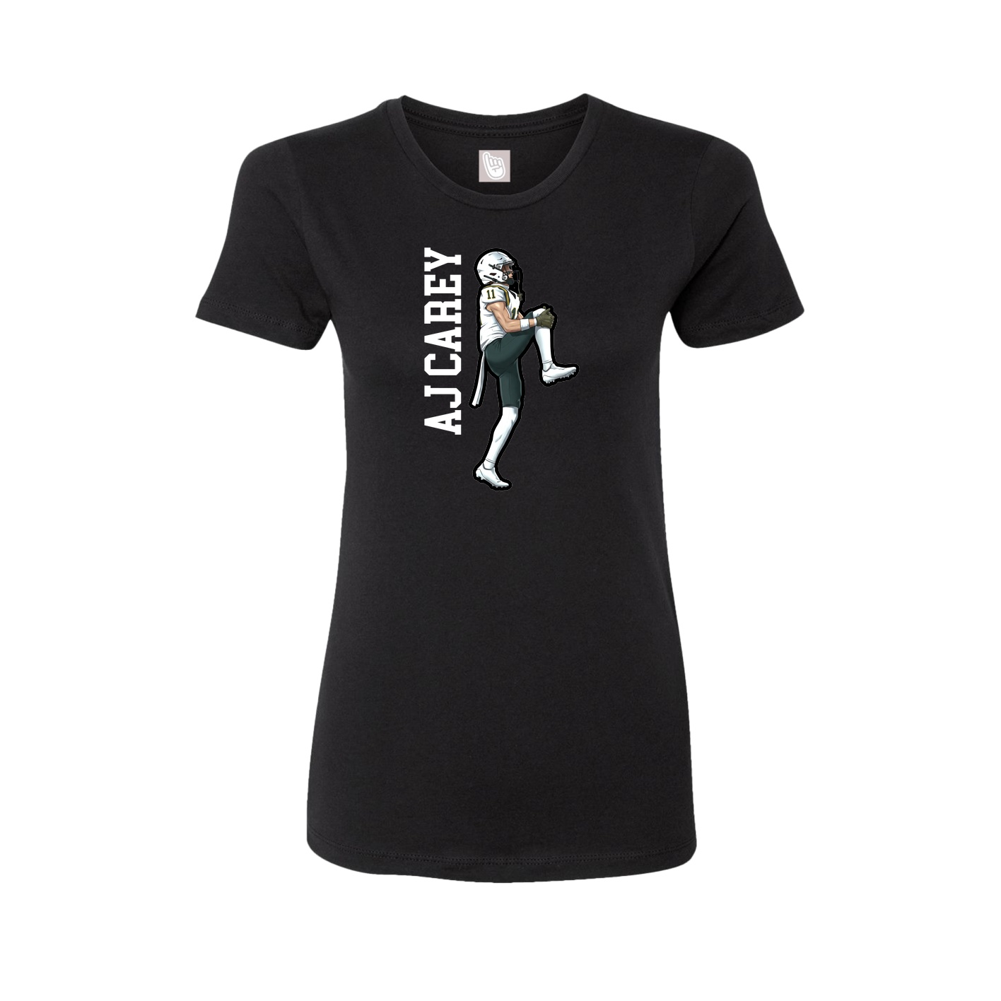 Womens Tee — Name Vertical in Black