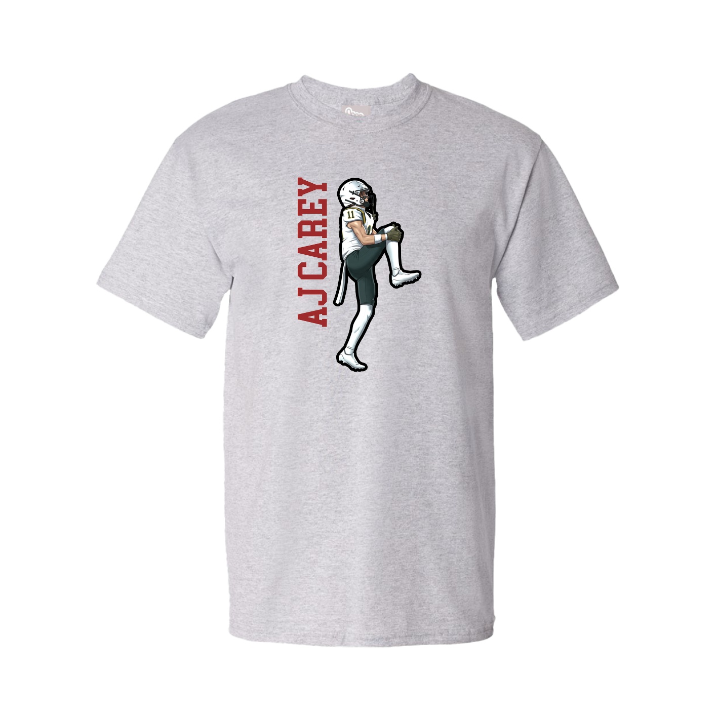 Youth Tee — Name Vertical in Grey