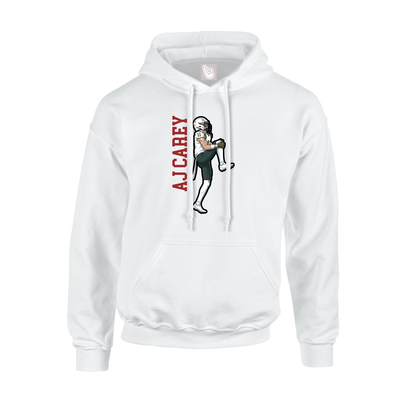 Youth Hoodie — Name Vertical in White