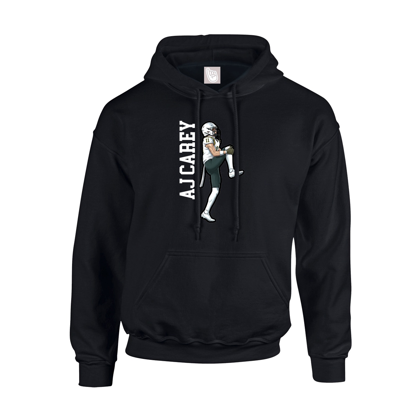 Youth Hoodie — Name Vertical in Black
