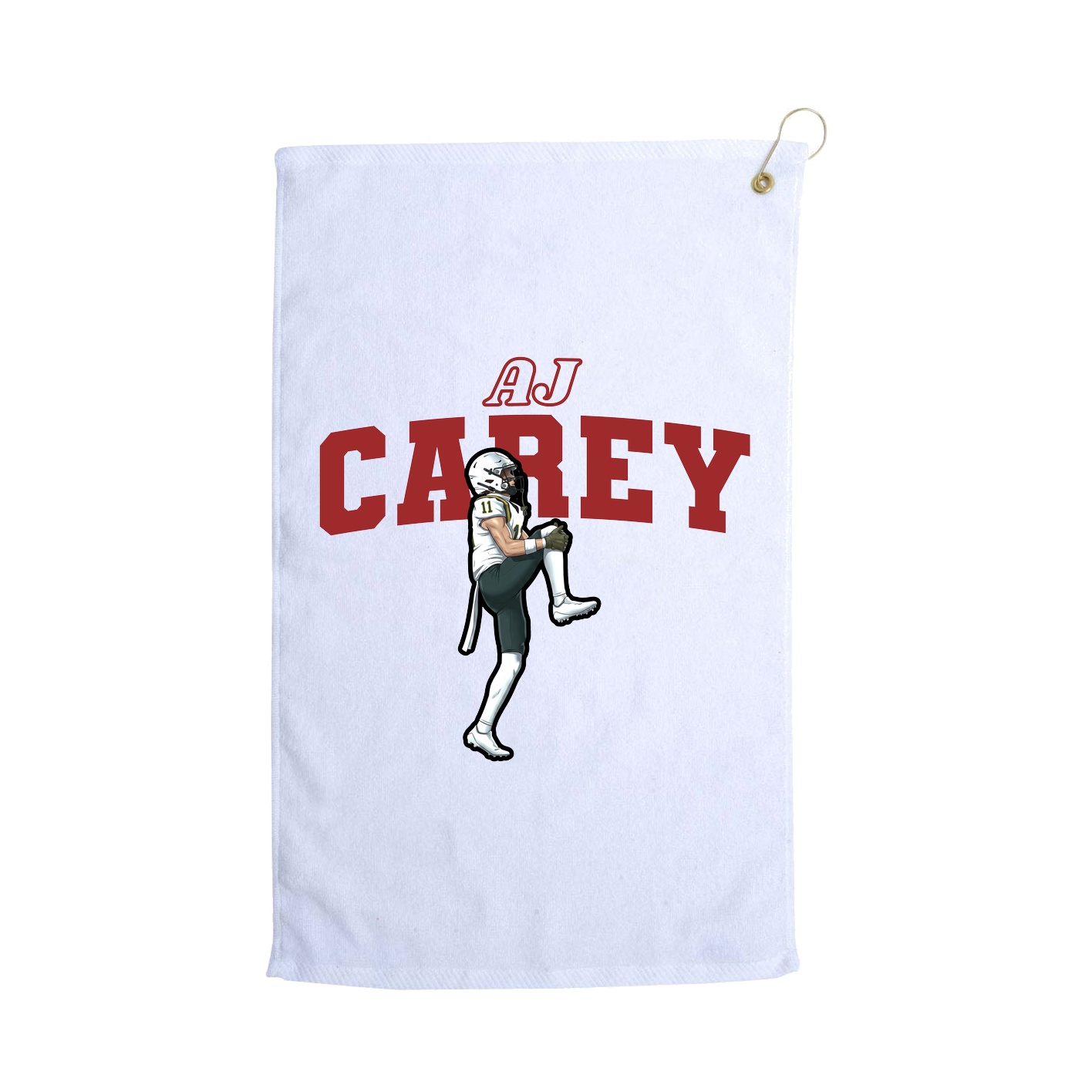Golf Towel — Name Arch in White