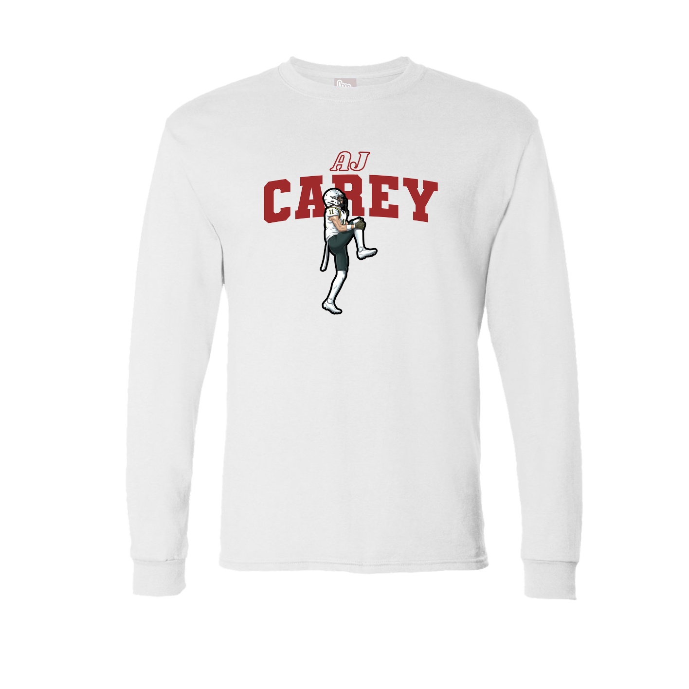 Long Sleeve Tee — Name Arch in White