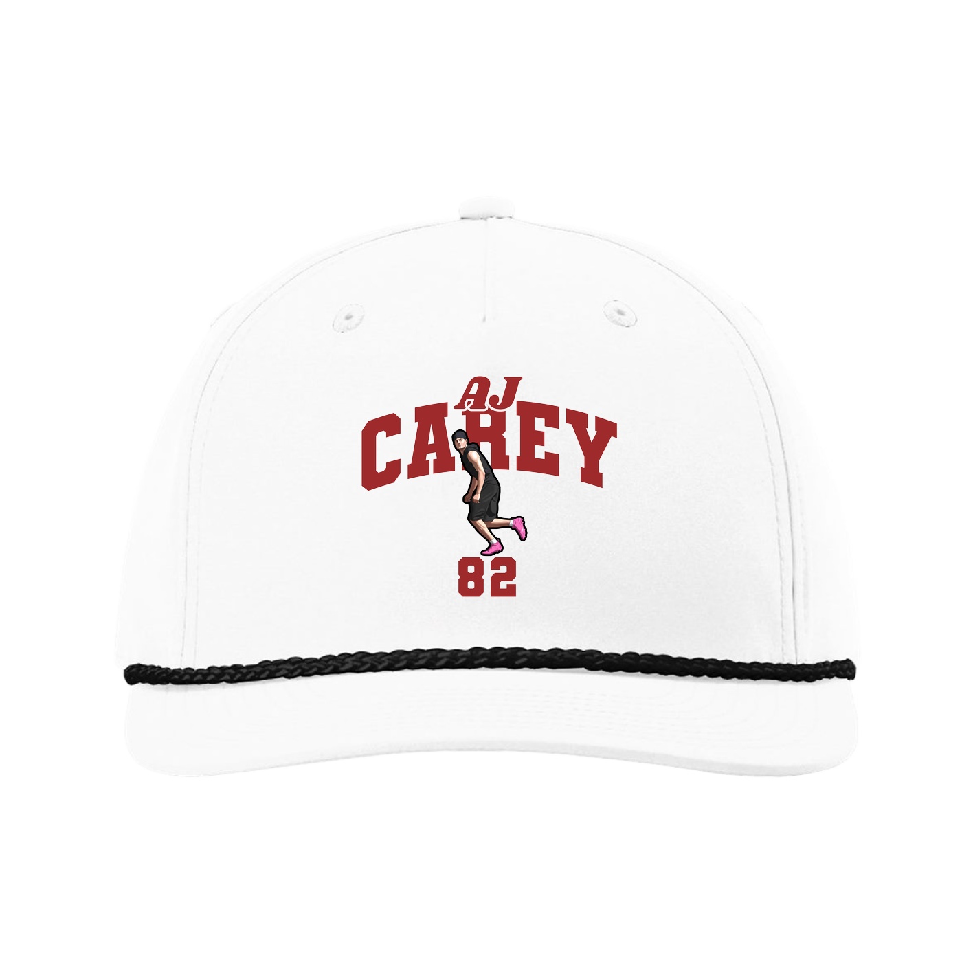 Five-Panel Classic Rope Cap — Signature Arch in White