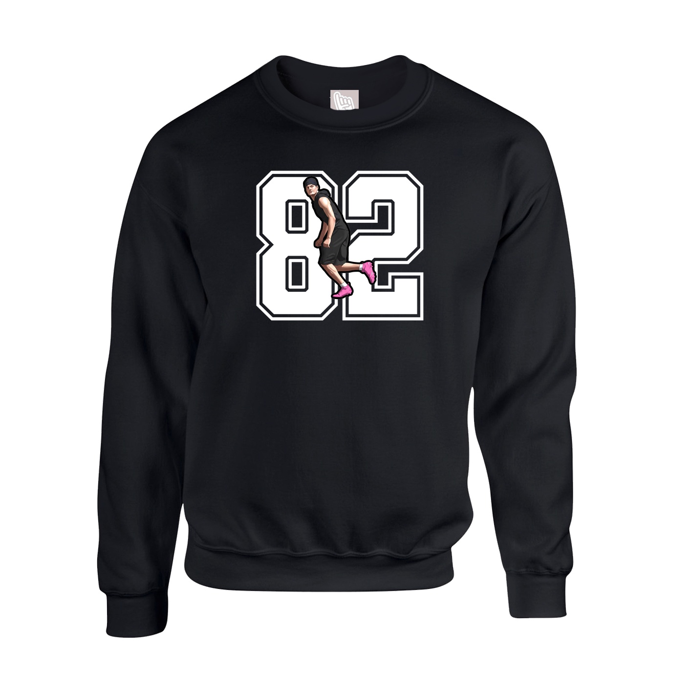 Fleece Crew — Number in Black