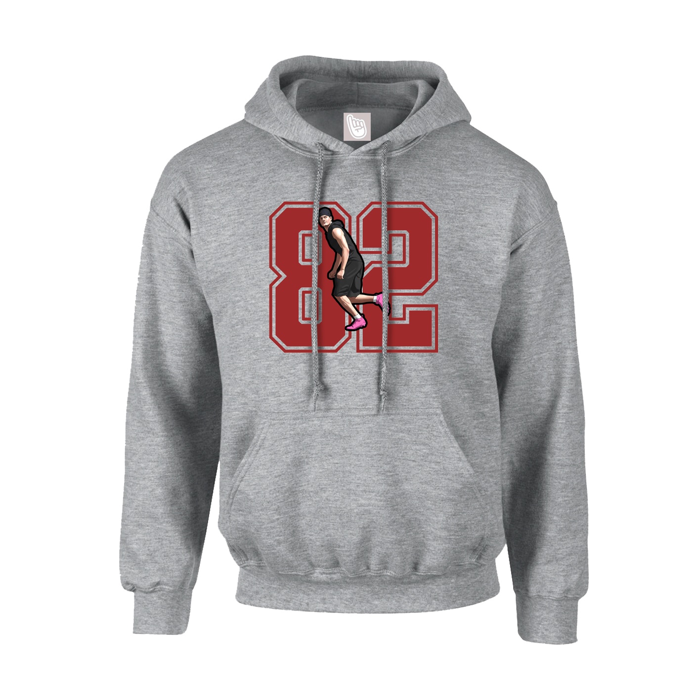 Youth Hoodie — Number in Grey