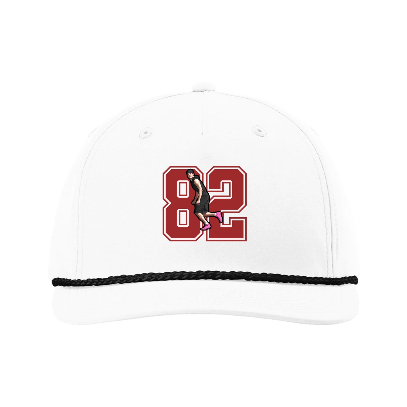 Five-Panel Classic Rope Cap — Number in White