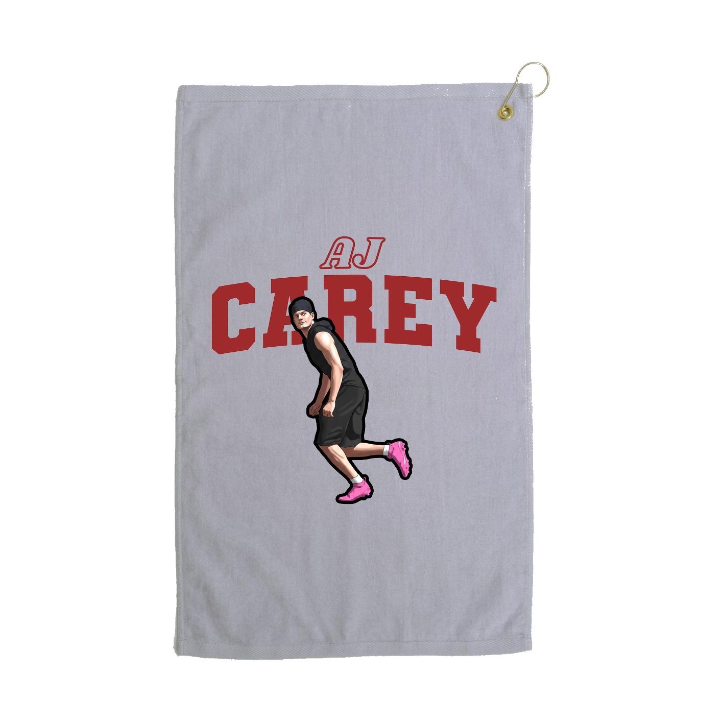 Golf Towel — Name Arch in Grey