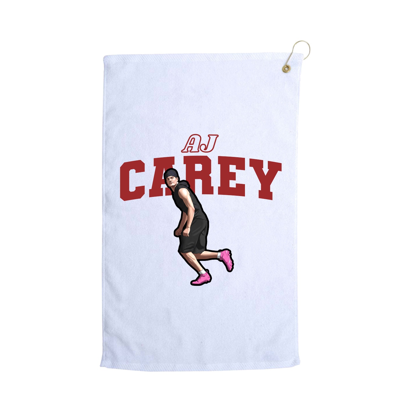 Golf Towel — Name Arch in White