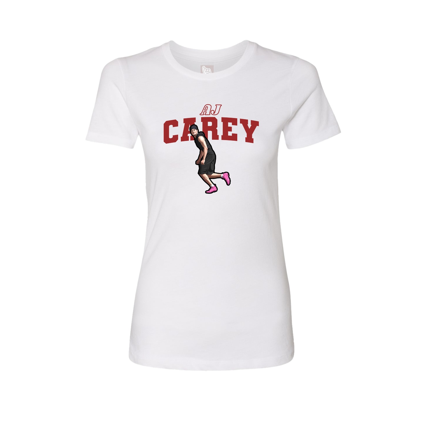 Womens Tee — Name Arch in White
