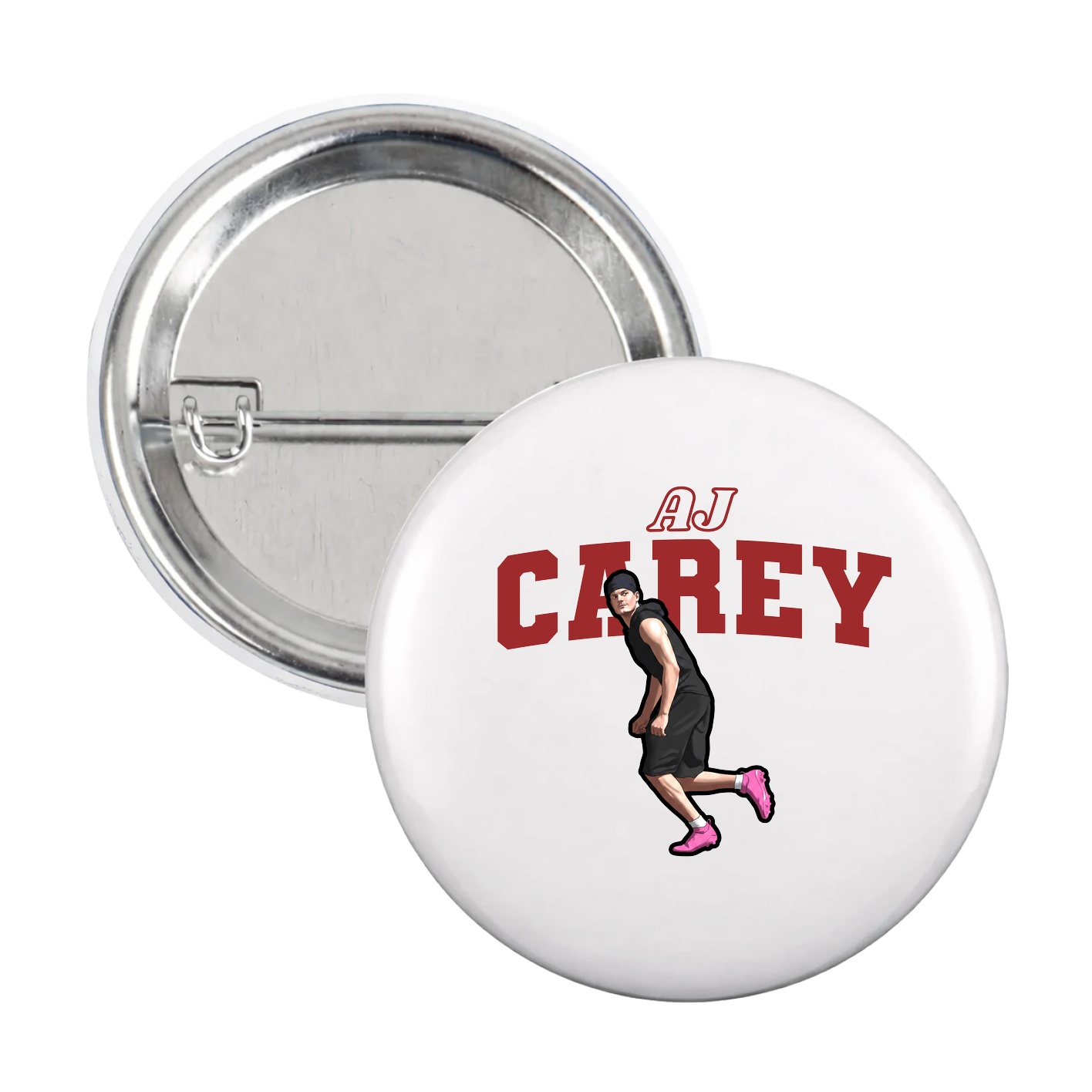Game Day Button — Name Arch in White