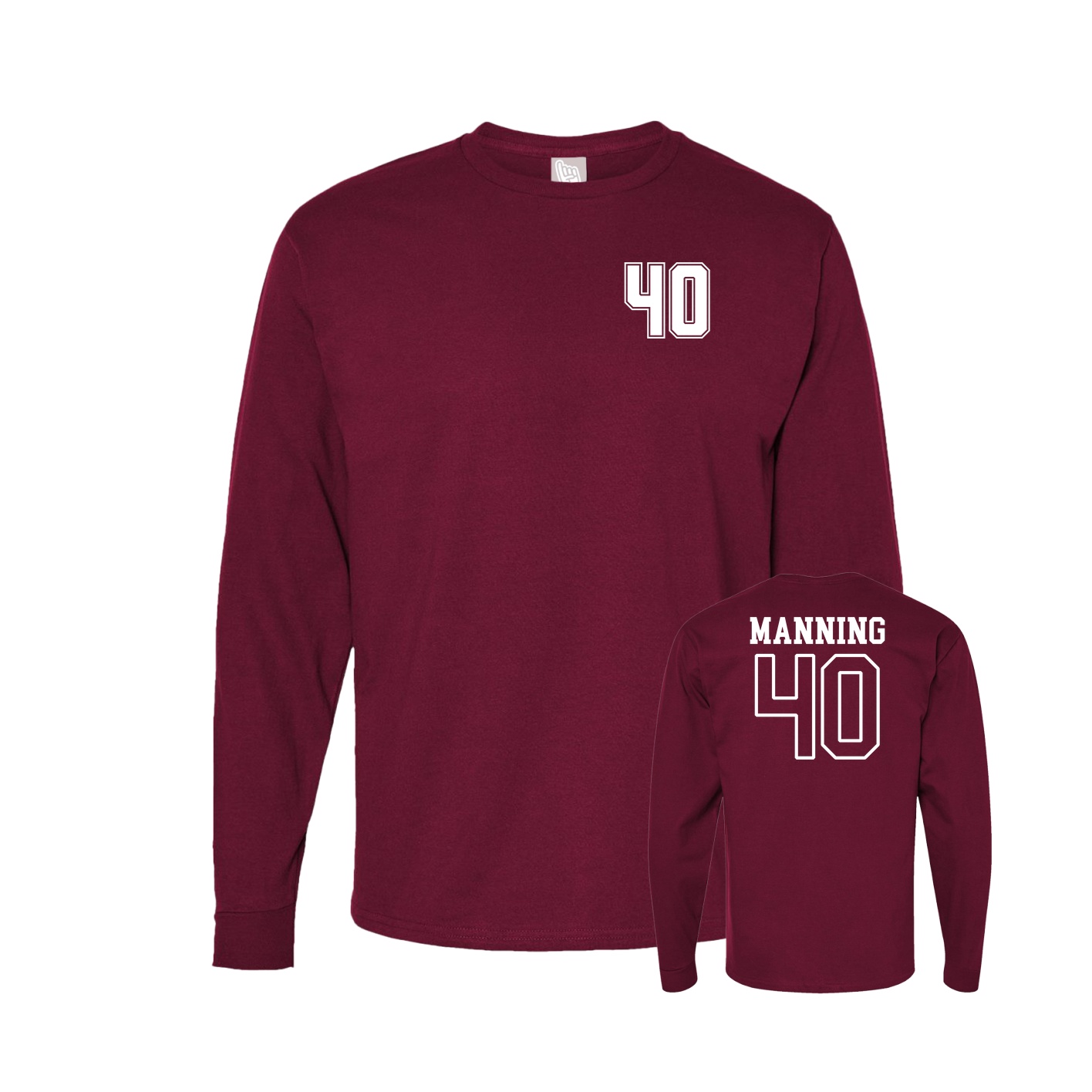 Long Sleeve Tee — Chest Back in Cardinal