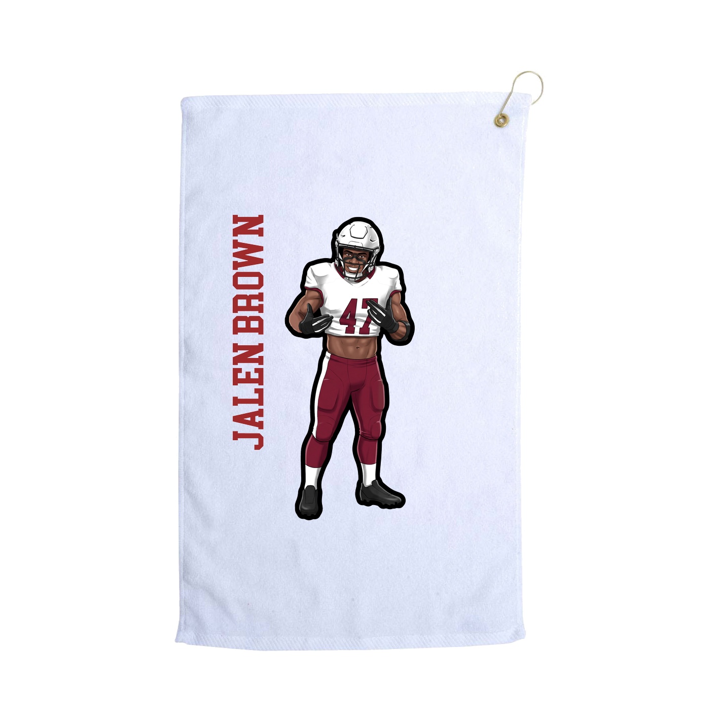 Golf Towel — Name Vertical in White