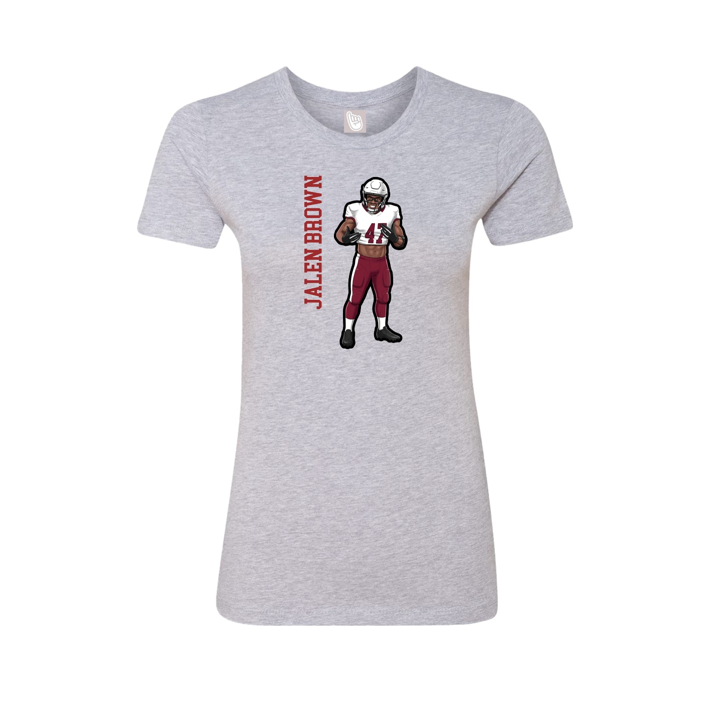 Fitted Women's Tee — Name Vertical in Grey