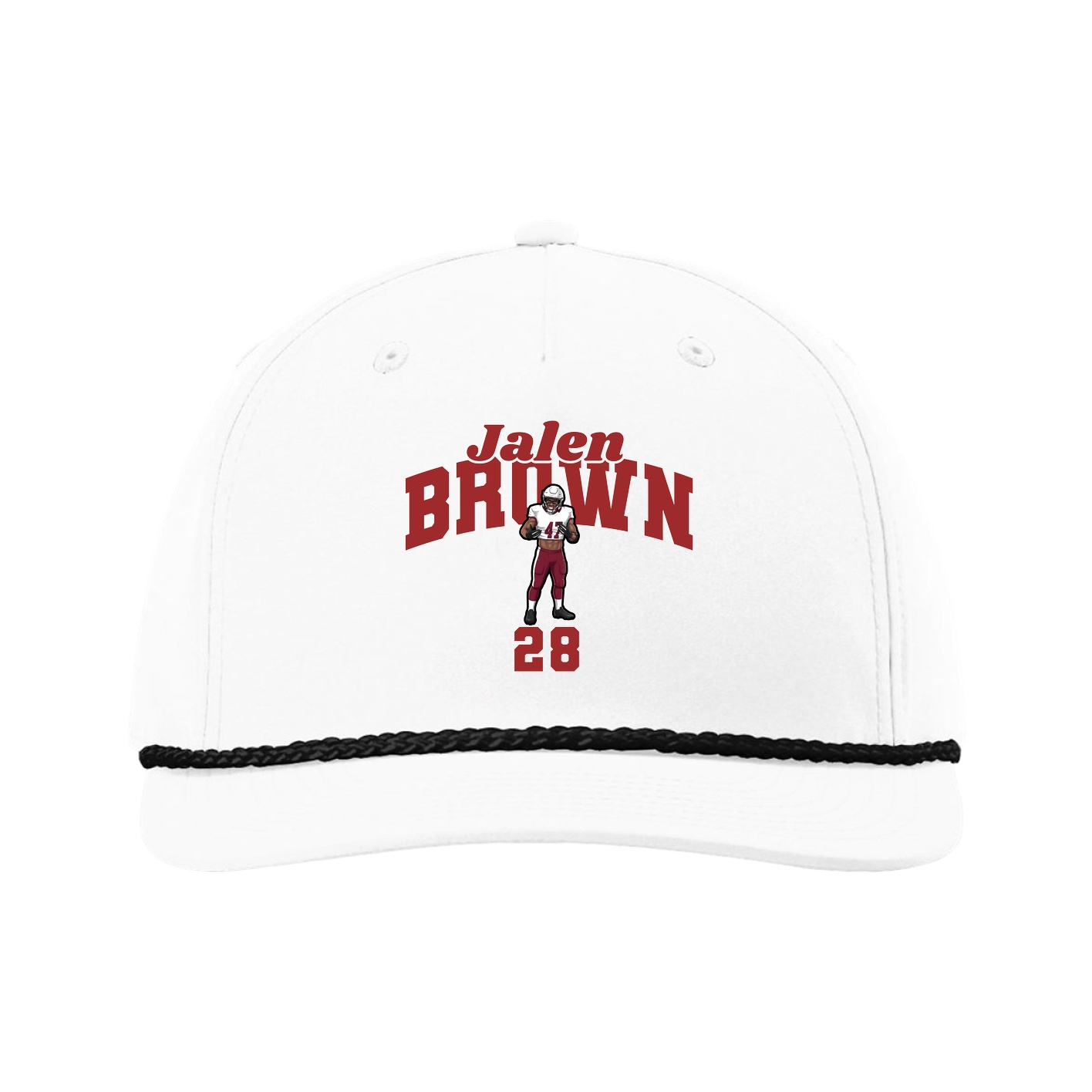 Five-Panel Classic Rope Cap — Signature Arch in White