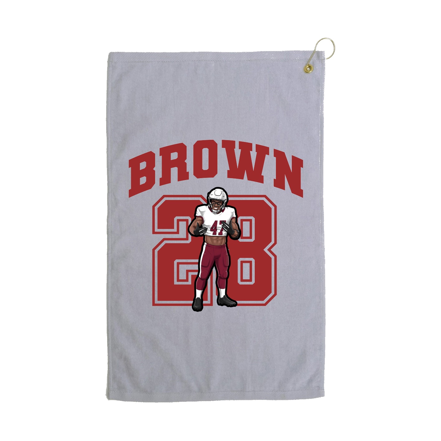 Golf Towel — Number in Grey