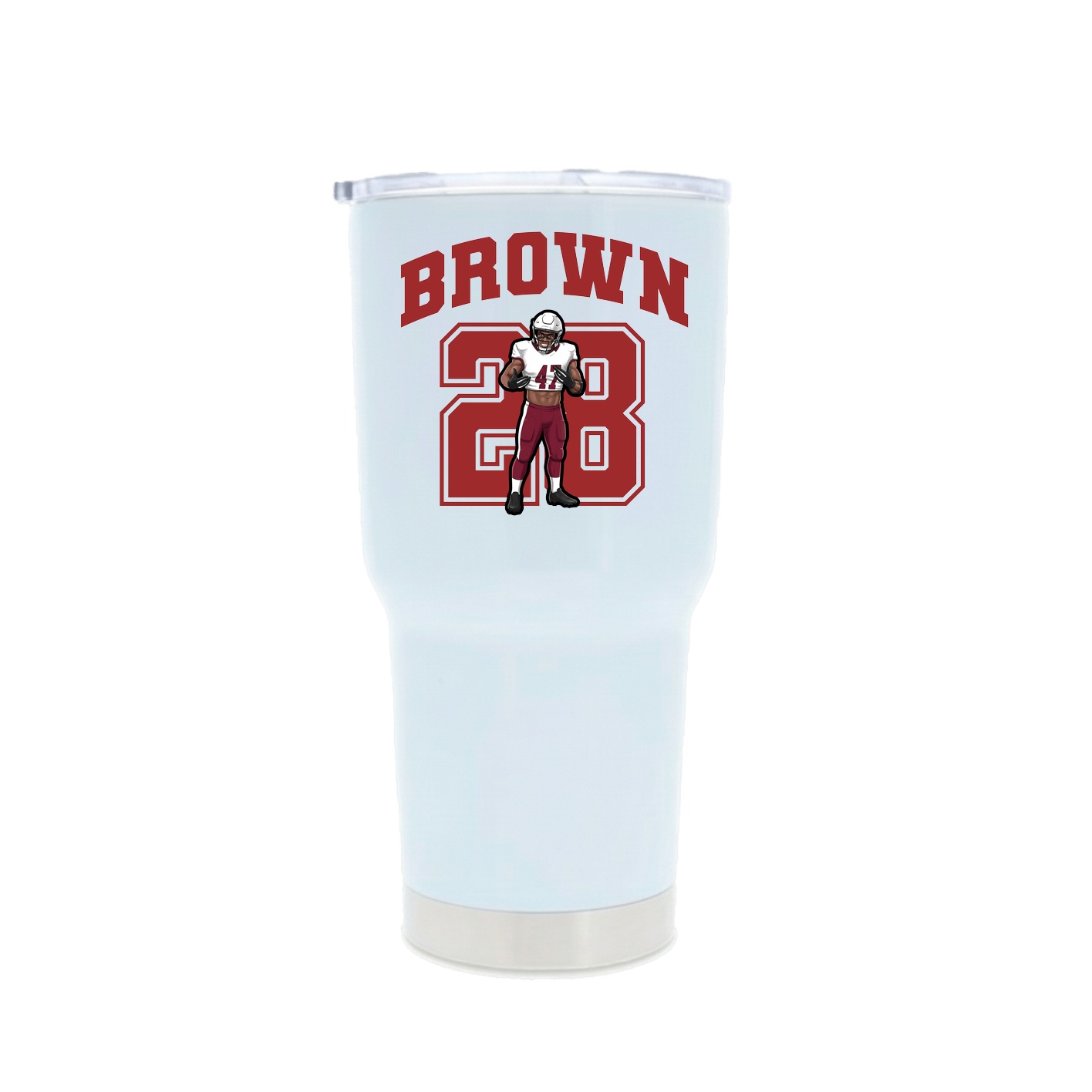 30oz Stainless Steel Tumbler — Number in White
