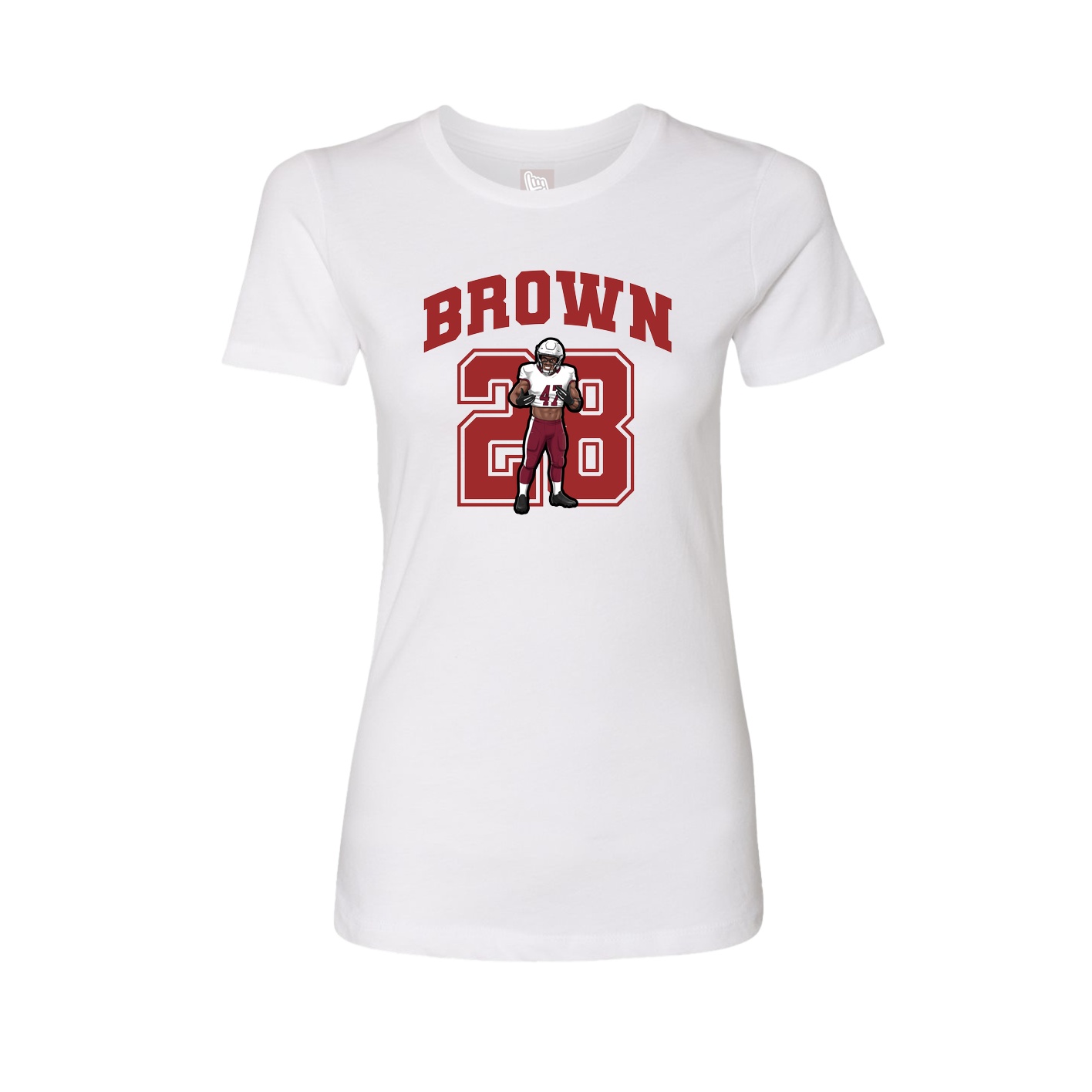 Fitted Women's Tee — Number in White