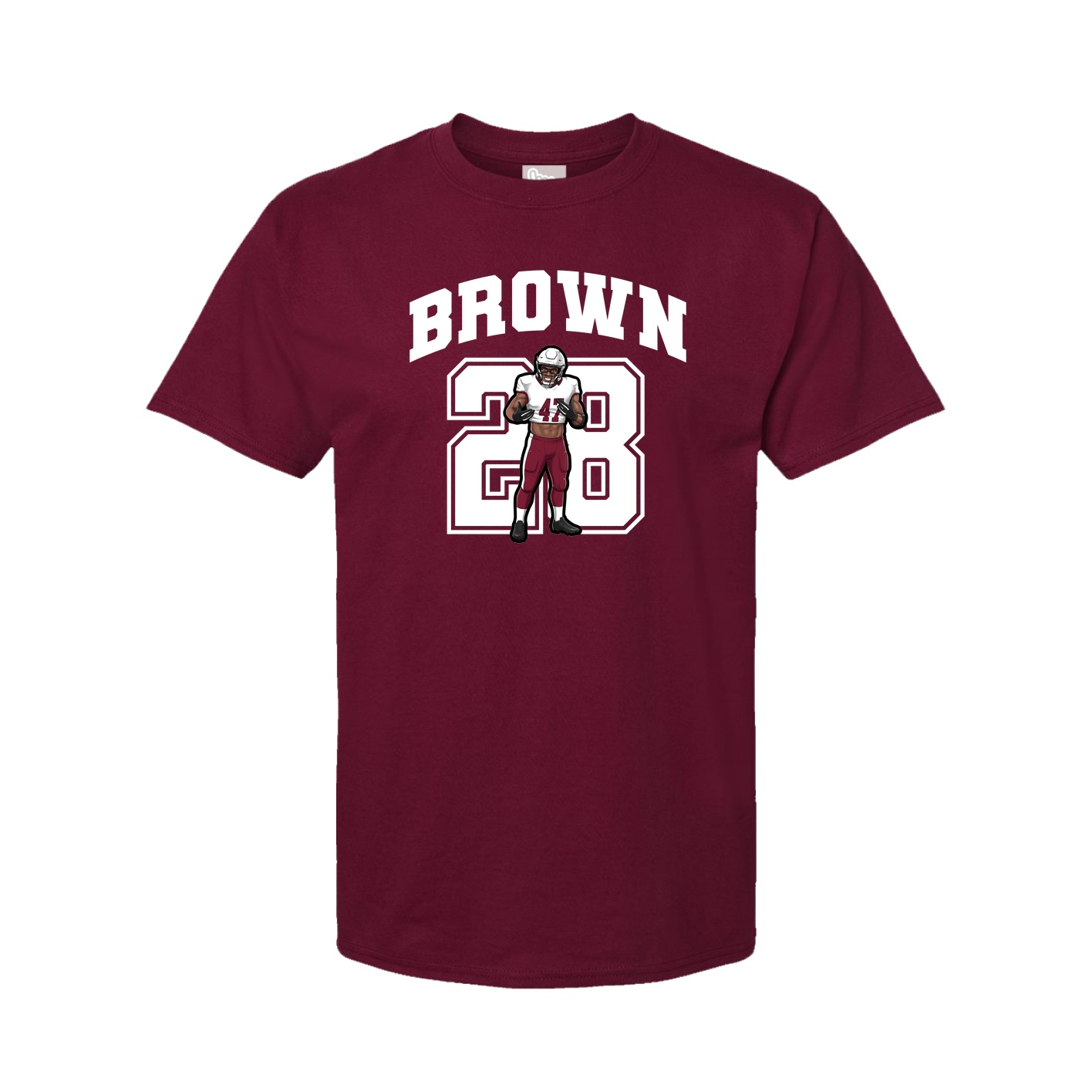 Youth Tee — Number in Cardinal