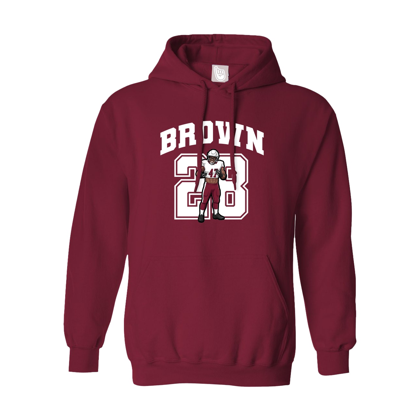 Hoodie — Number in Cardinal