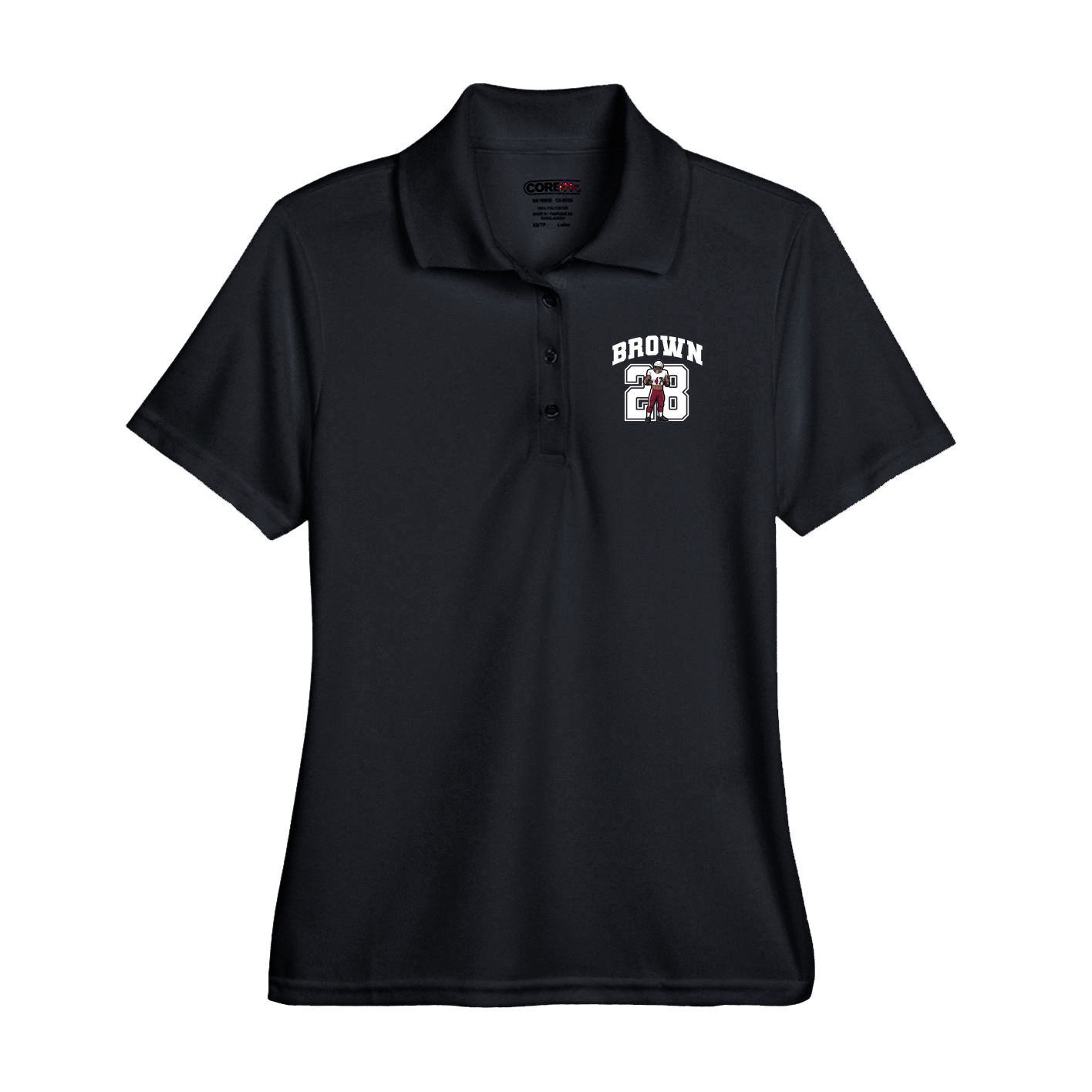 Performance Polo — Number in Black