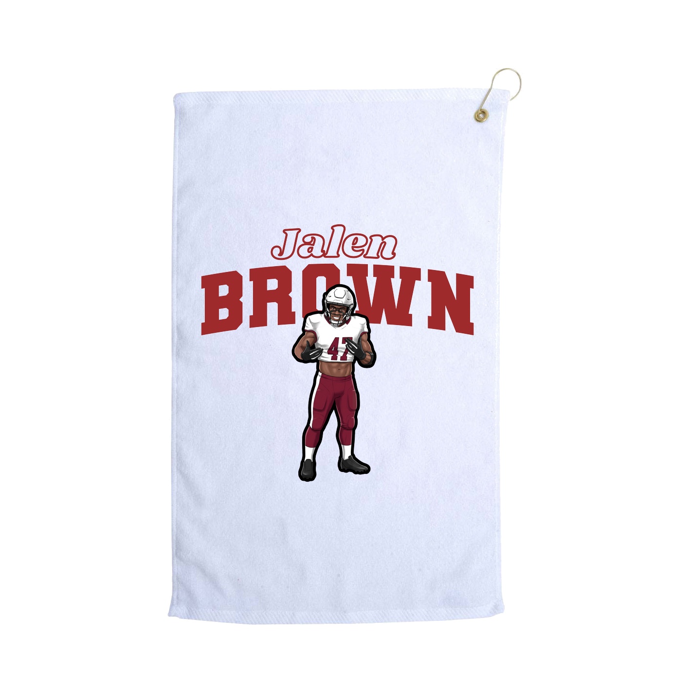 Golf Towel — Name Arch in White