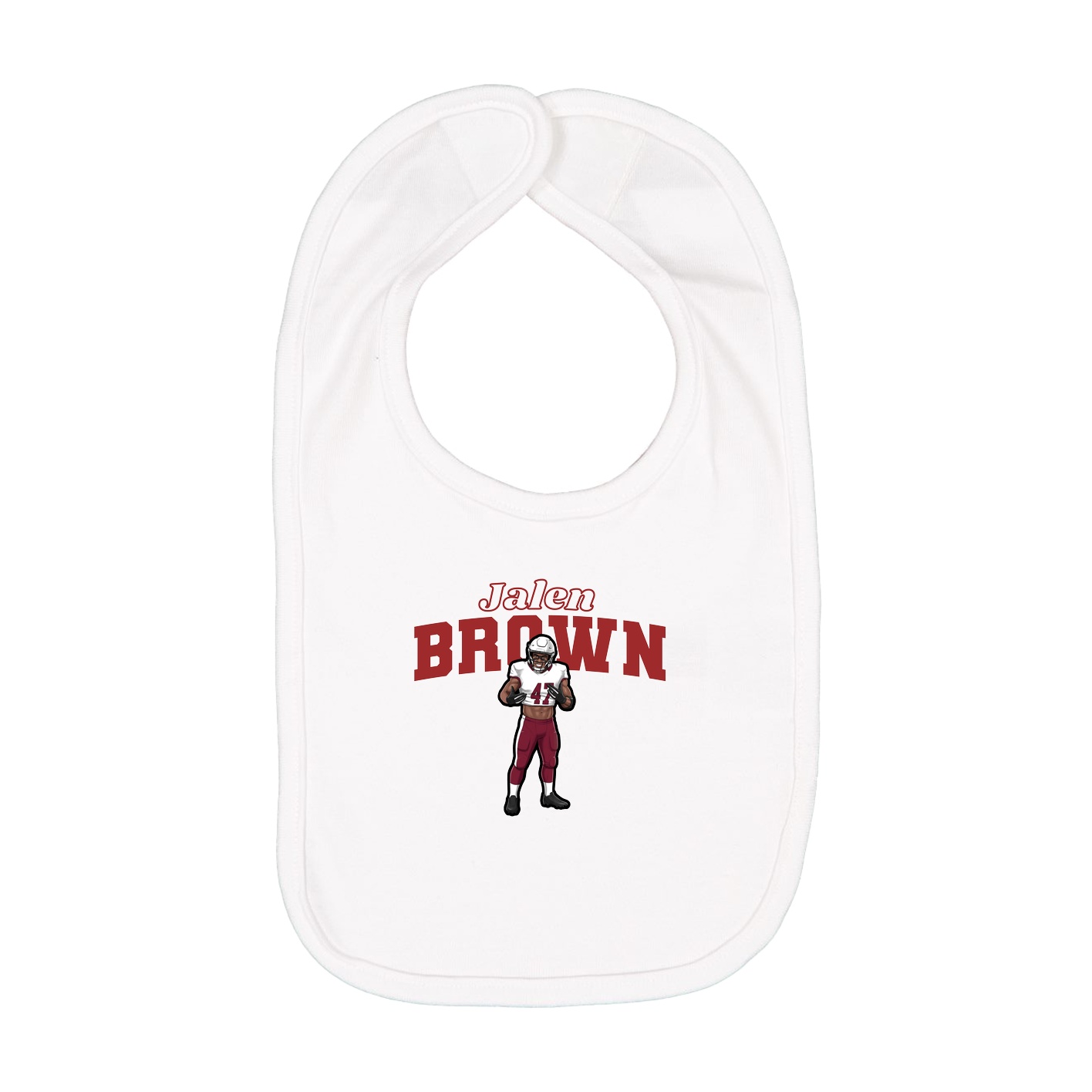 Infant Bib — Name Arch in White