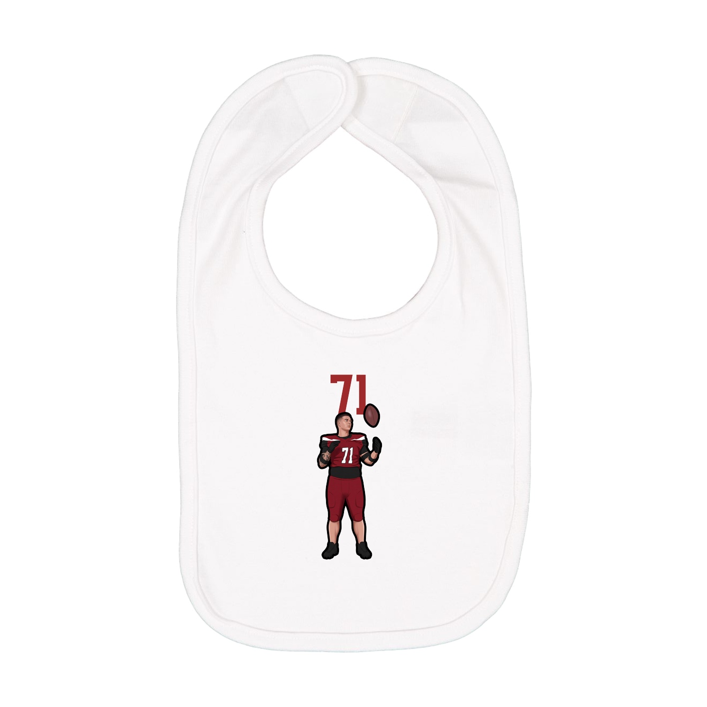 Infant Bib — Number Top in White
