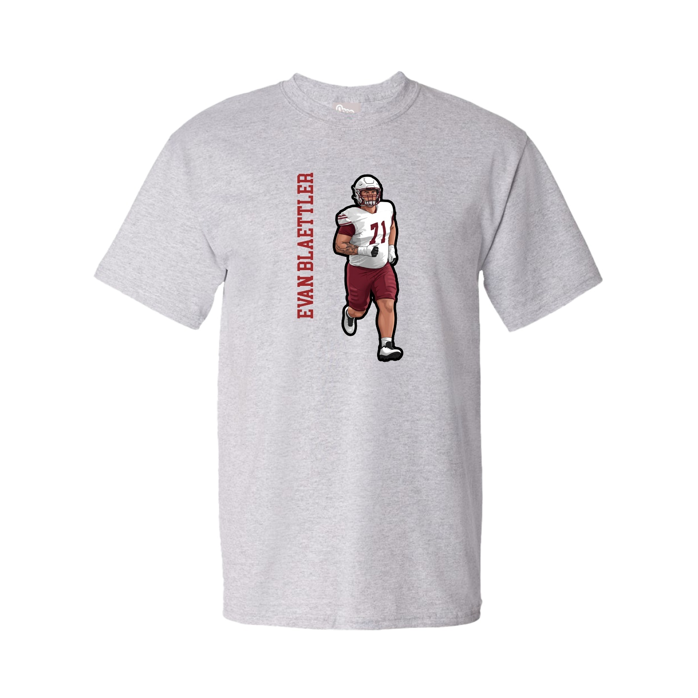 Tee — Name Vertical in Grey
