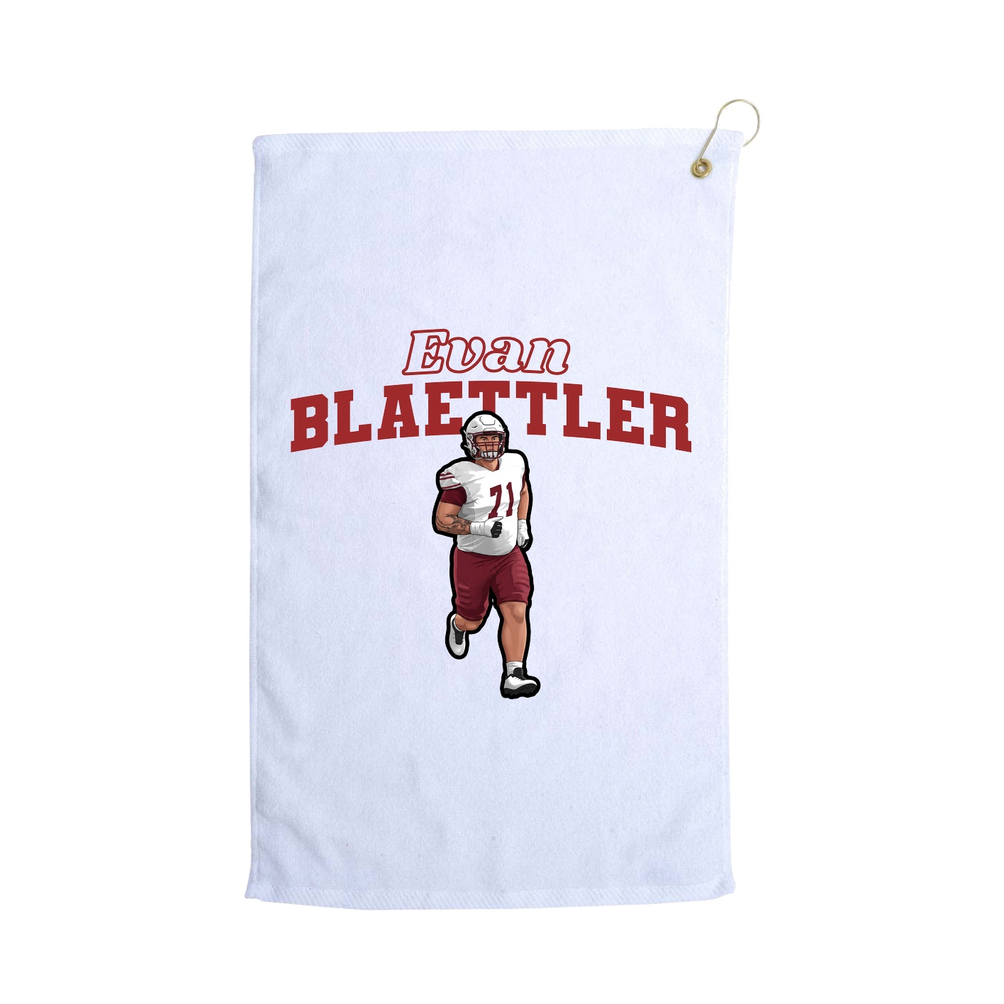 Golf Towel — Name Arch in White