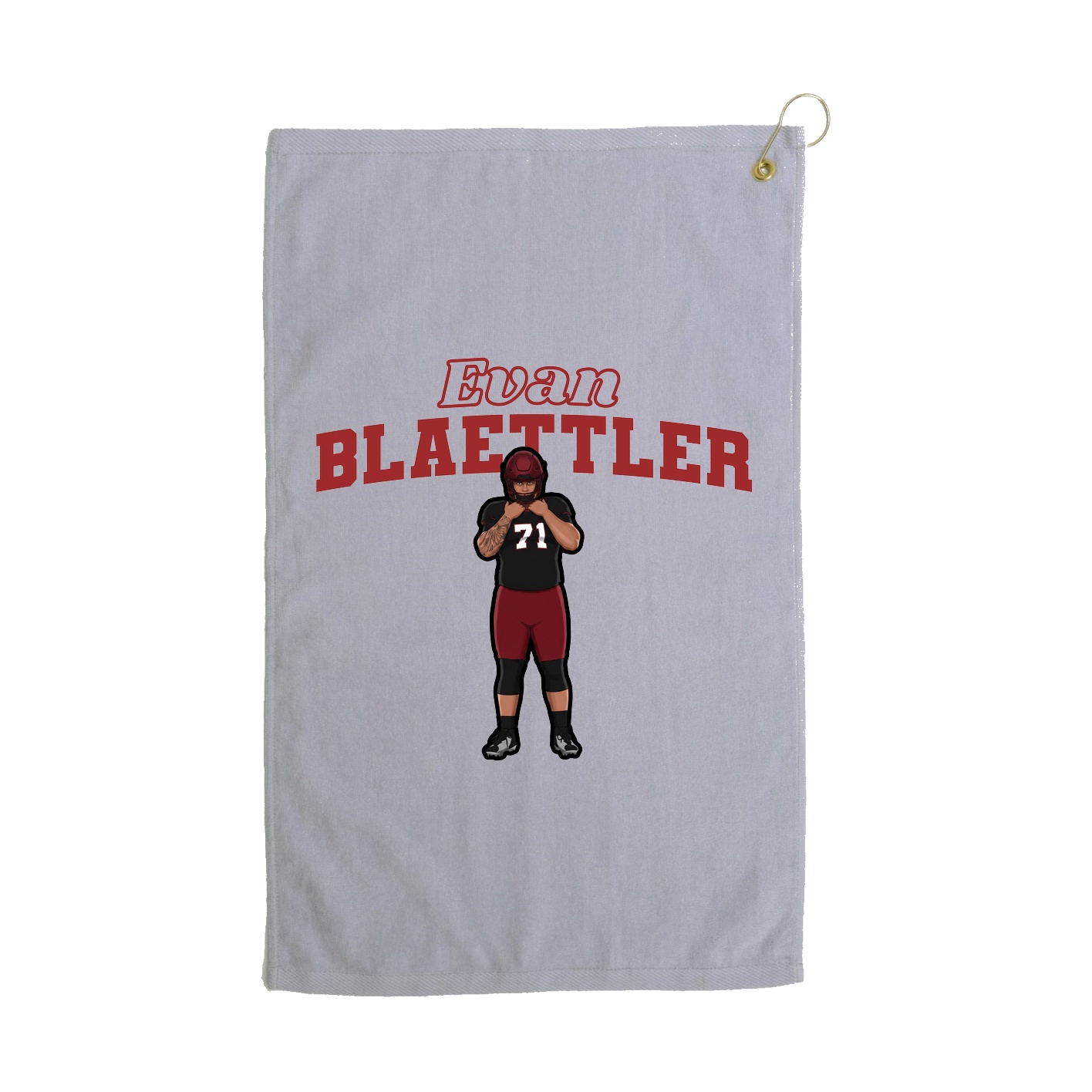 Golf Towel — Name Arch in Grey