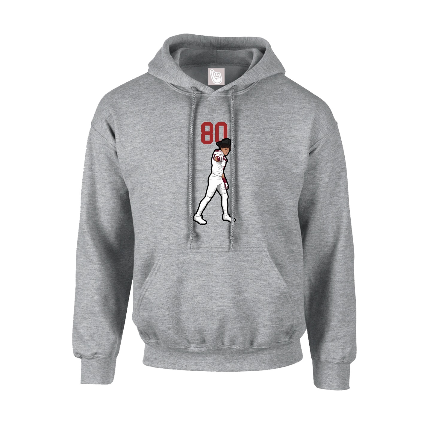 Hoodie — Number Top in Grey