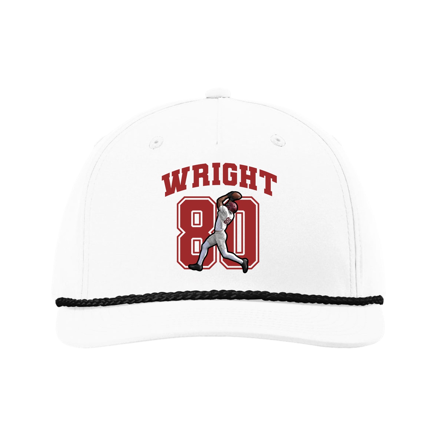 Five-Panel Classic Rope Cap — Number in White