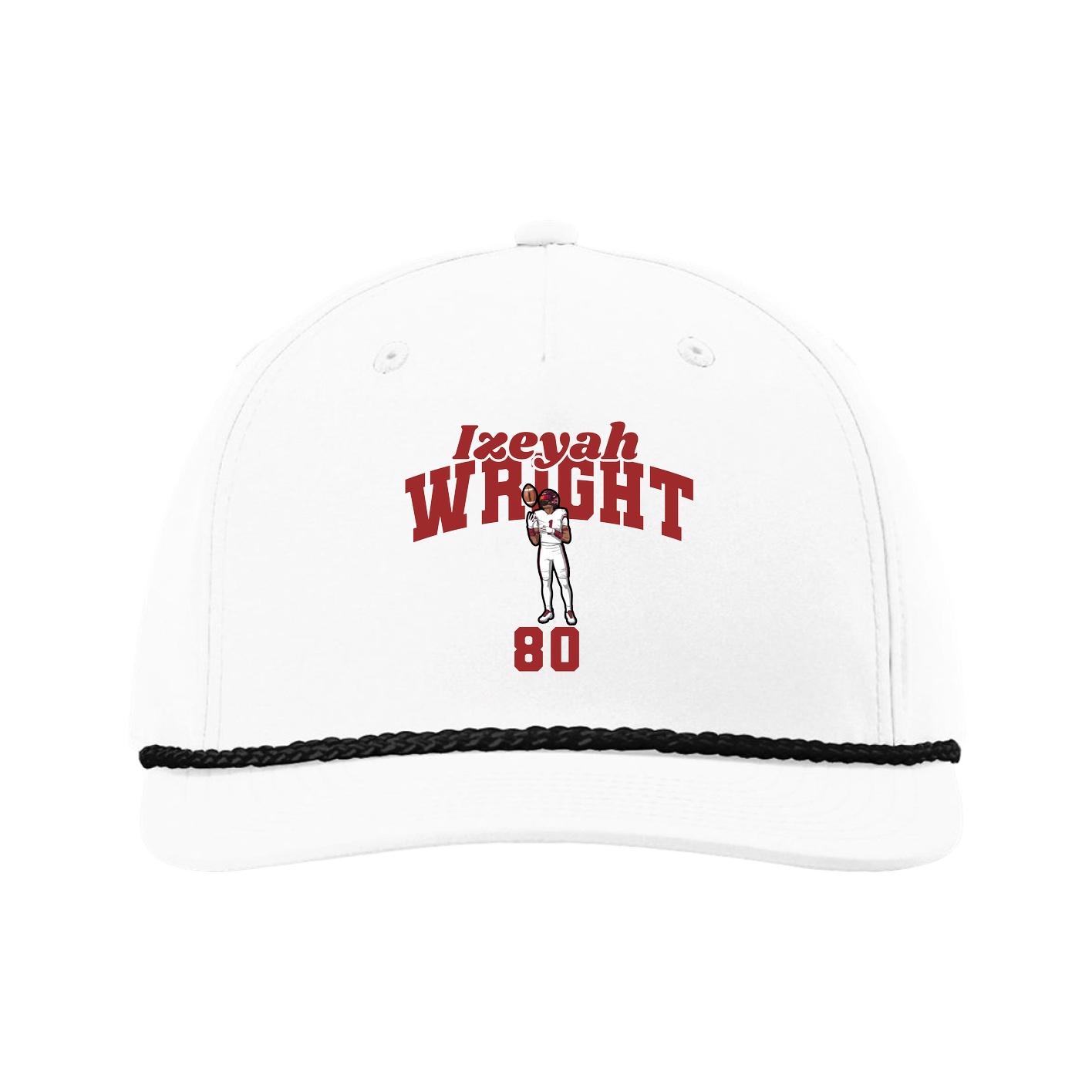 Five-Panel Classic Rope Cap — Signature Arch in White