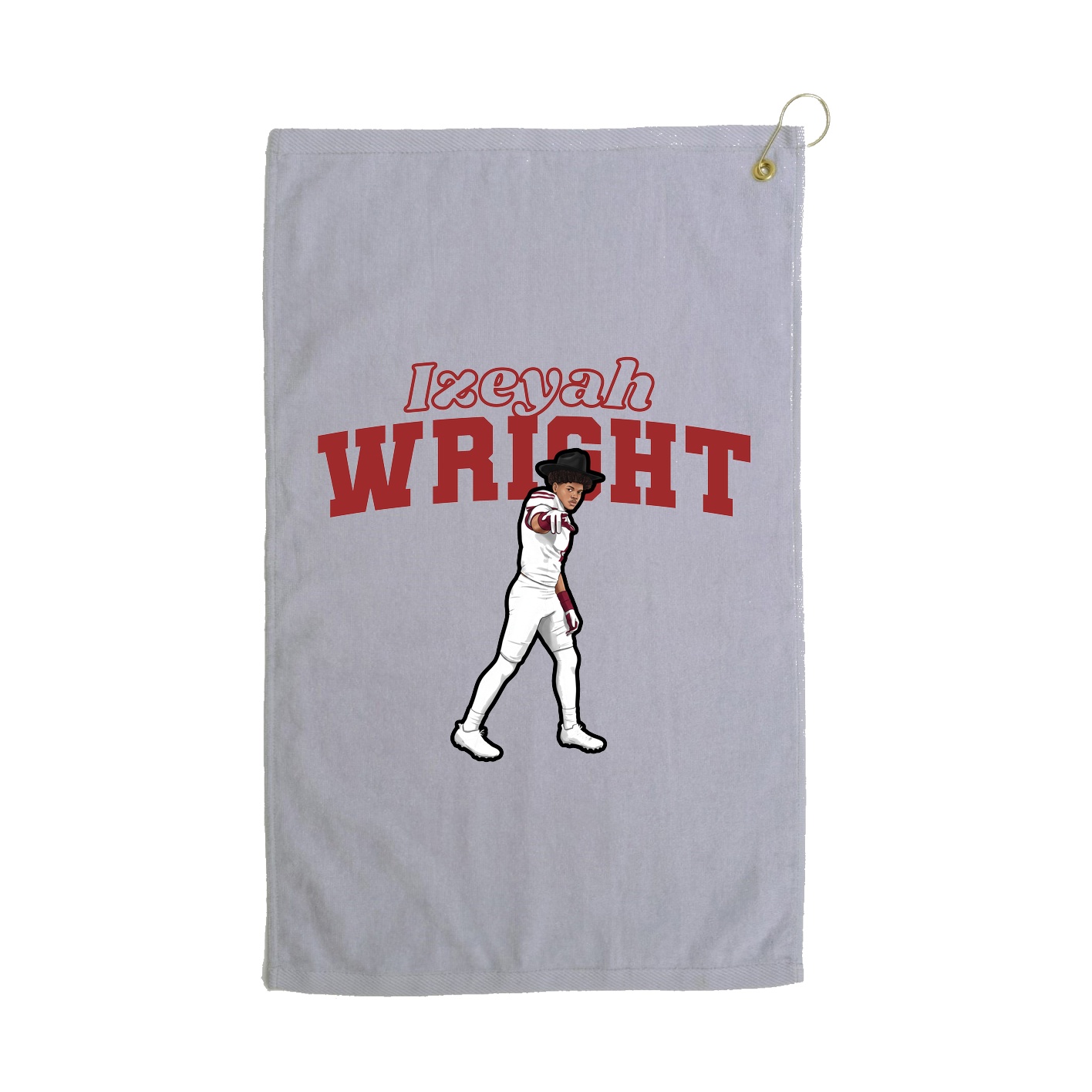 Golf Towel — Name Arch in Grey