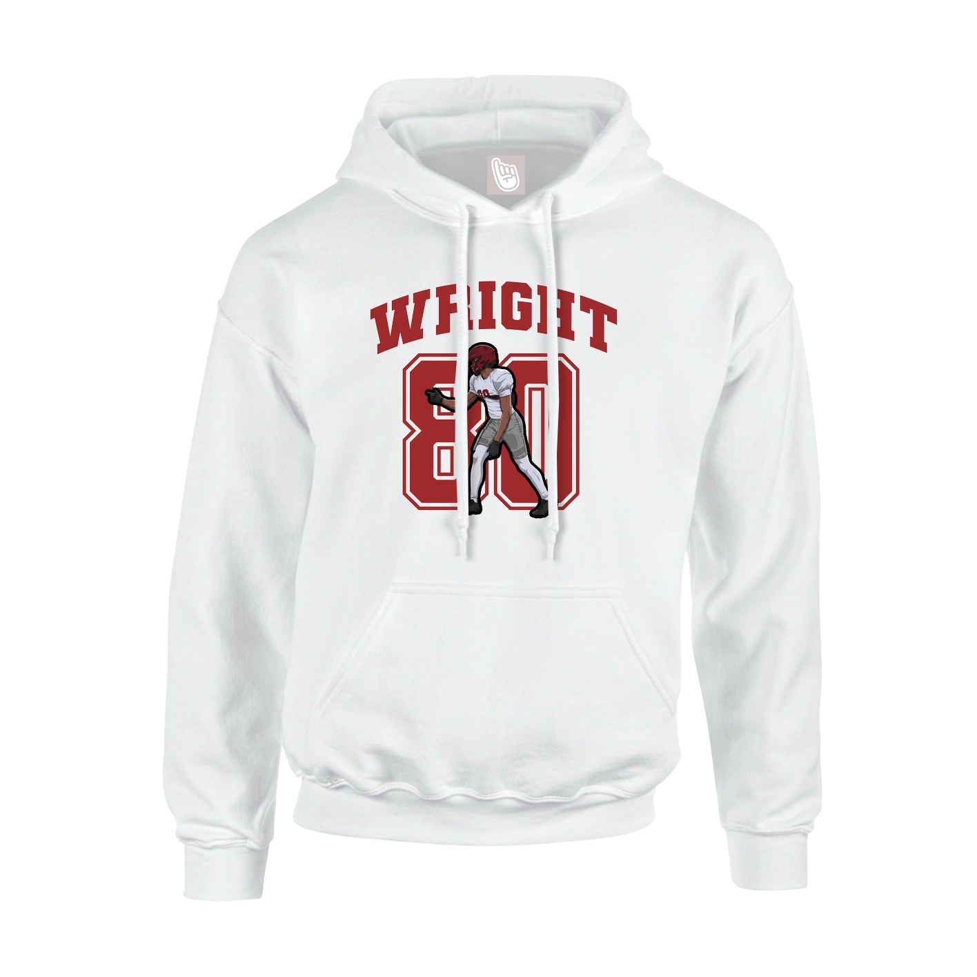 Youth Hoodie — Number in White