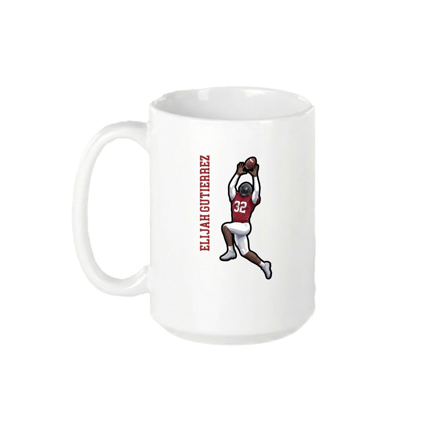 15oz Coffee Mug — Name Vertical in White