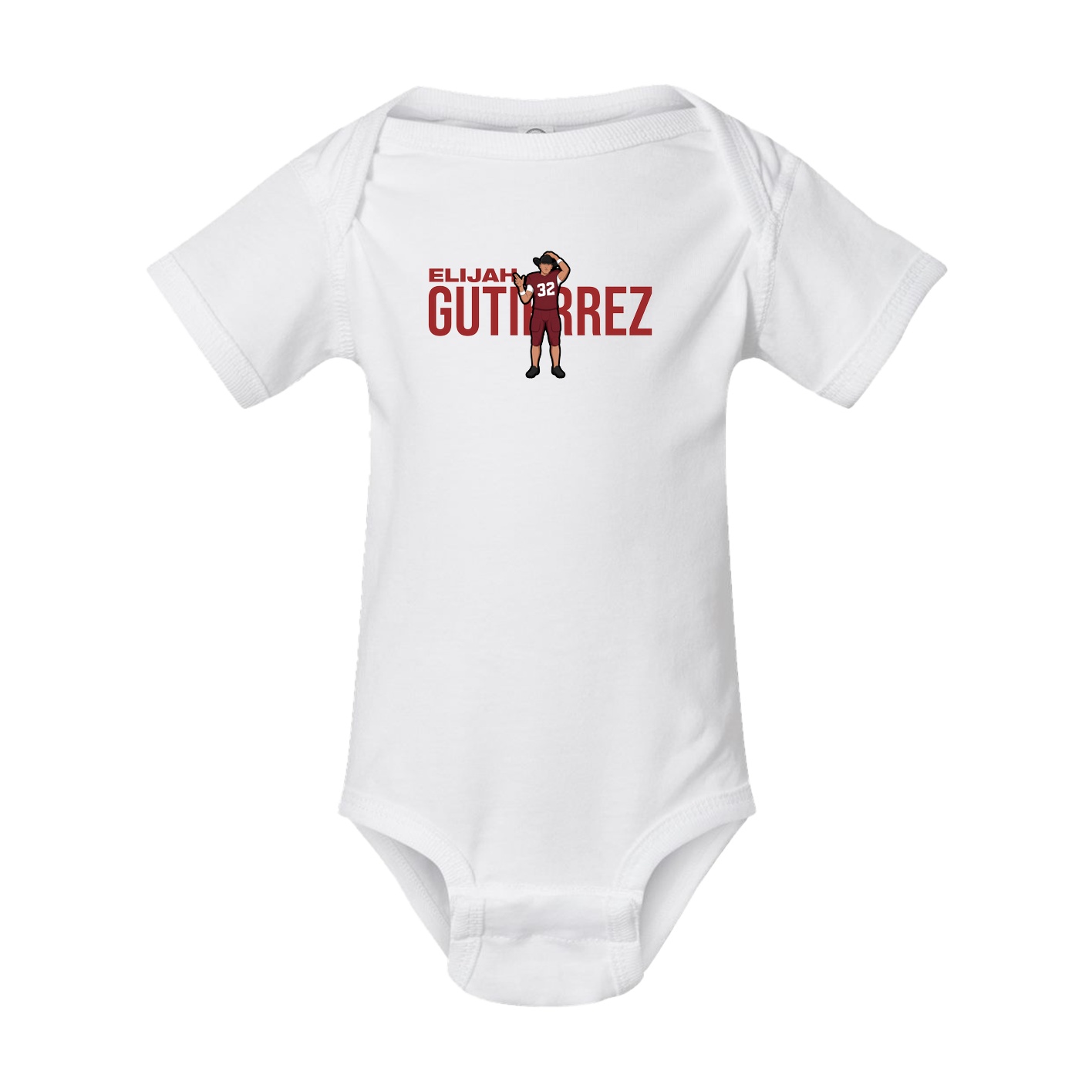 Baby Onesie — Player Name in White