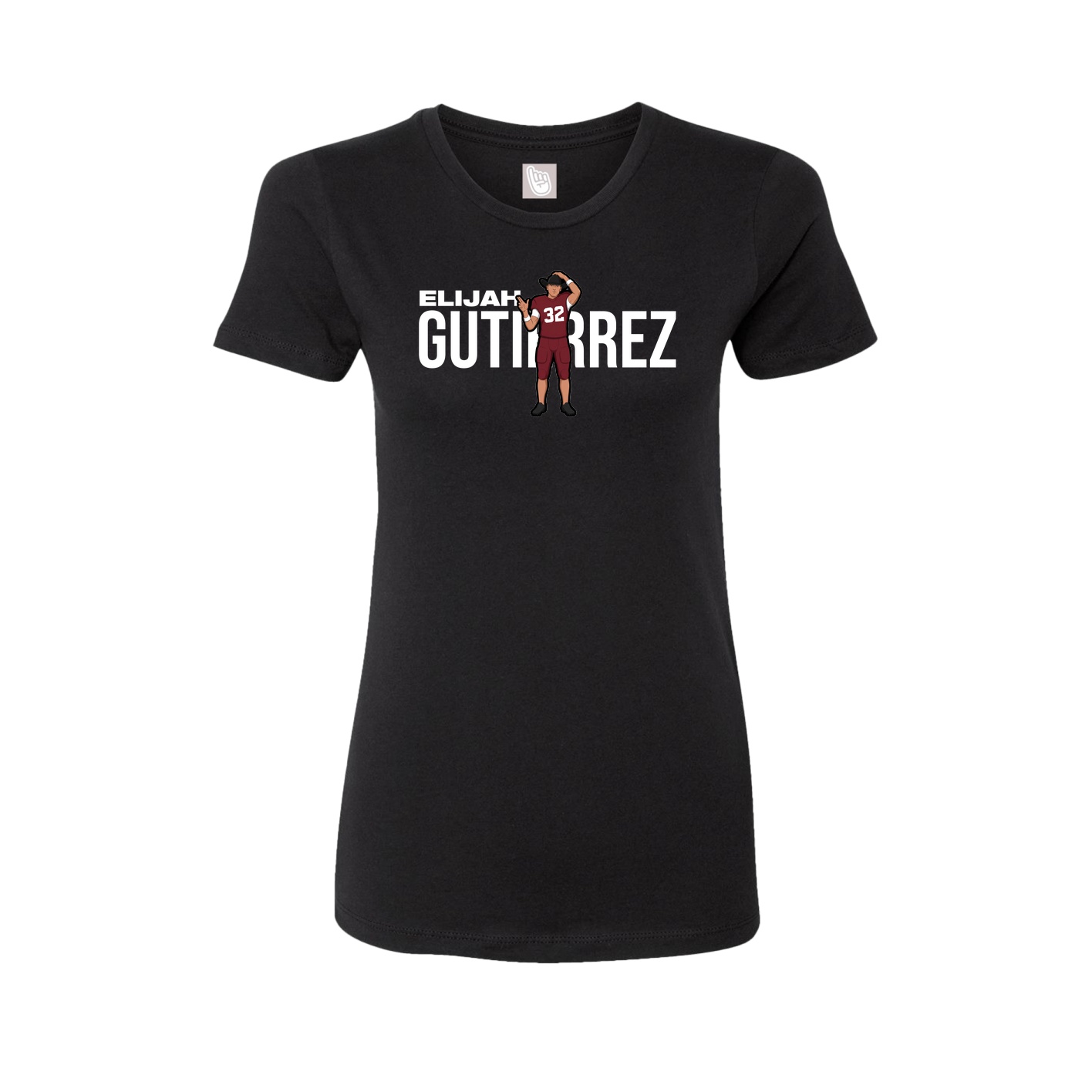 Fitted Women's Tee — Player Name in Black