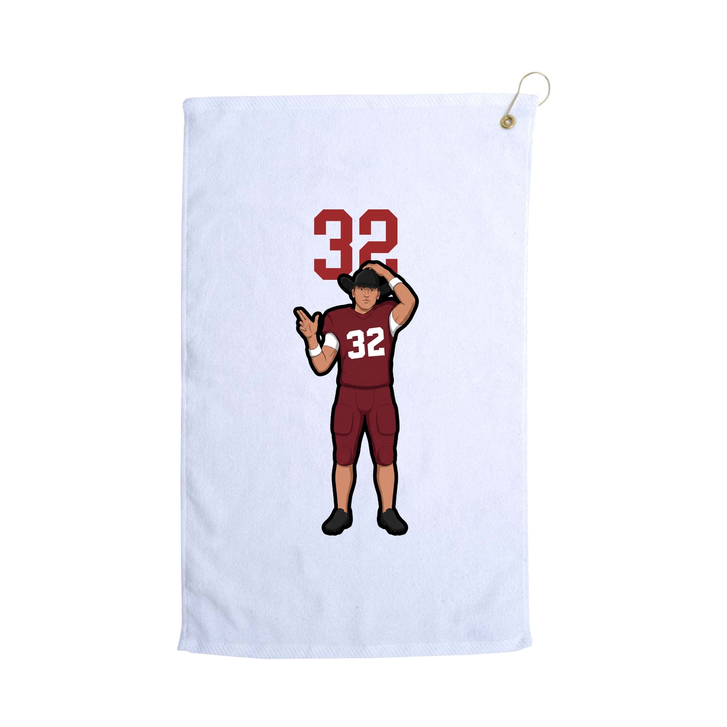 Golf Towel — Number Top in White