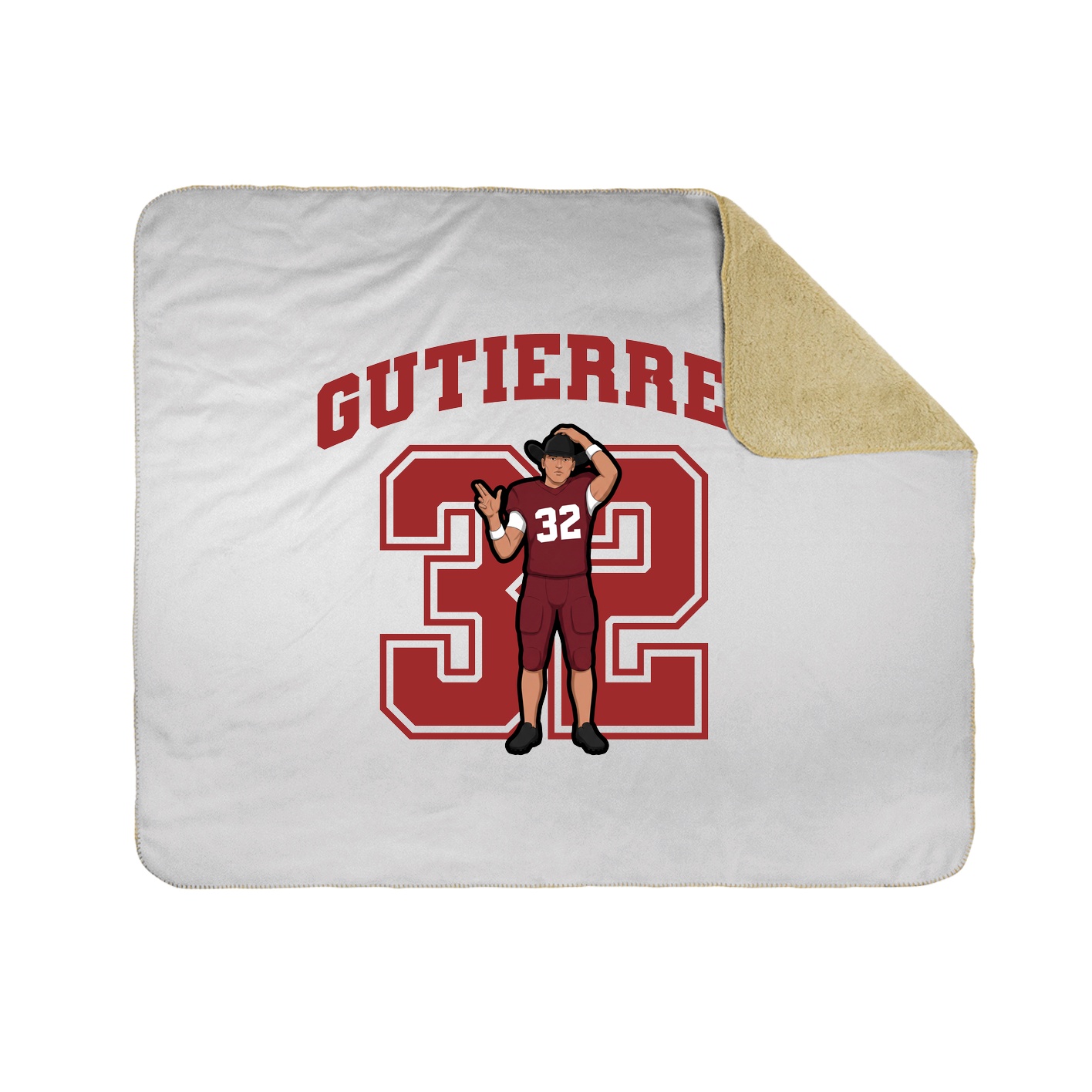 Throw Blanket — Number in White