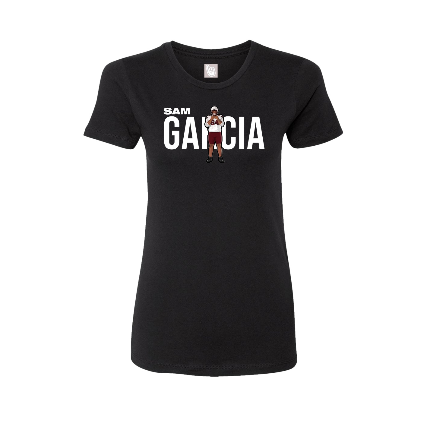 Fitted Women's Tee — Player Name in Black