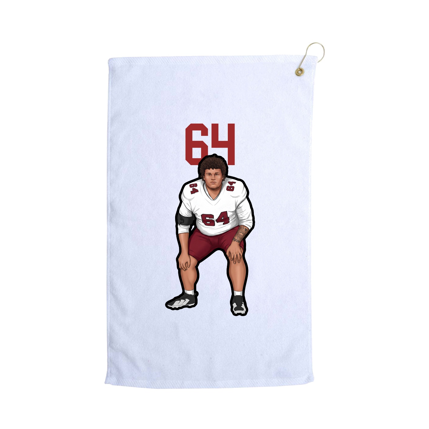Golf Towel — Number Top in White