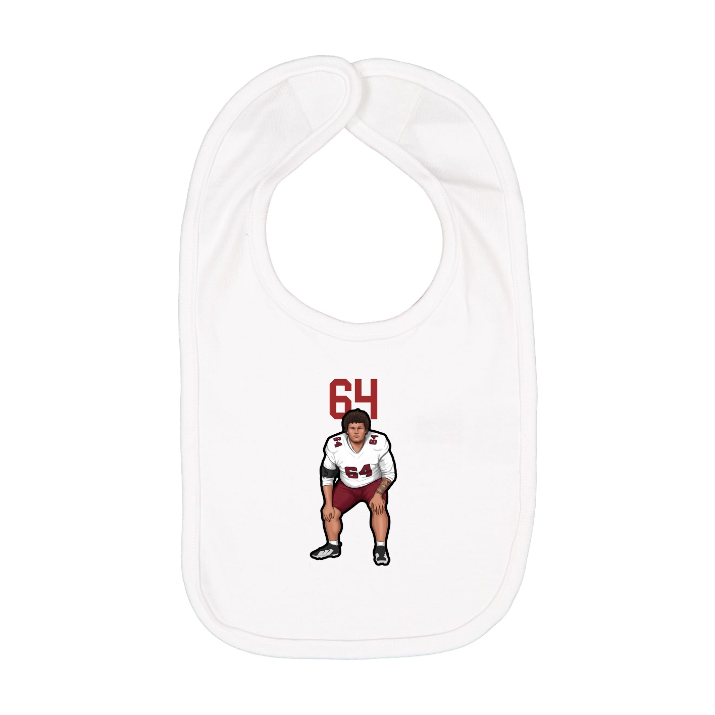 Infant Bib — Number Top in White