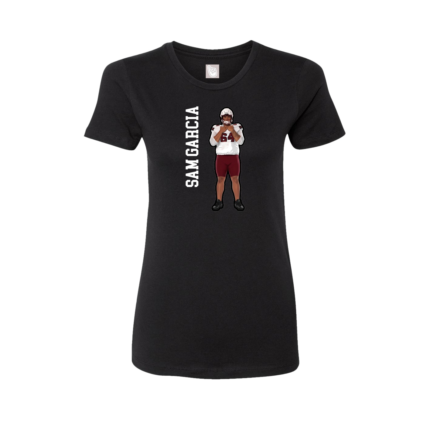 Fitted Women's Tee — Name Vertical in Black