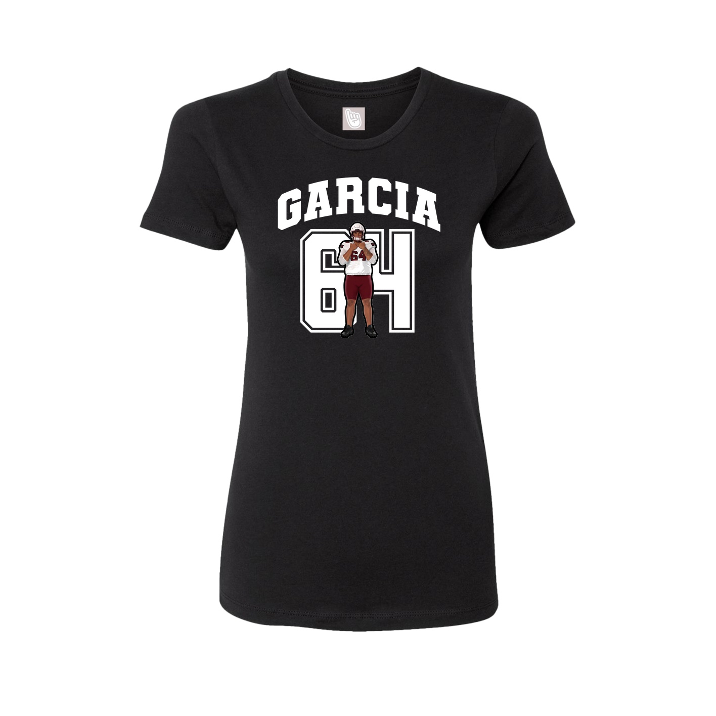 Fitted Women's Tee — Number in Black