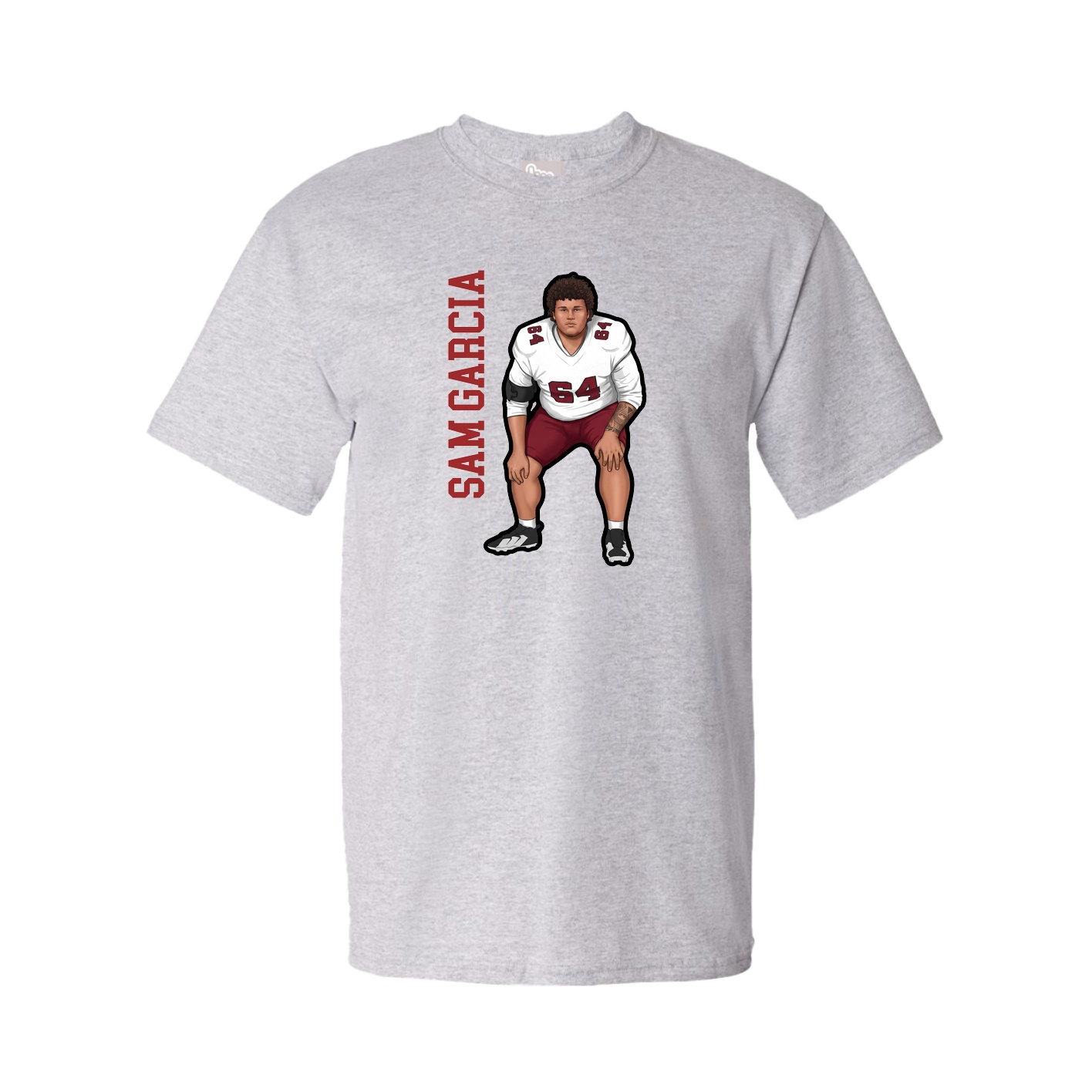 Tee — Name Vertical in Grey